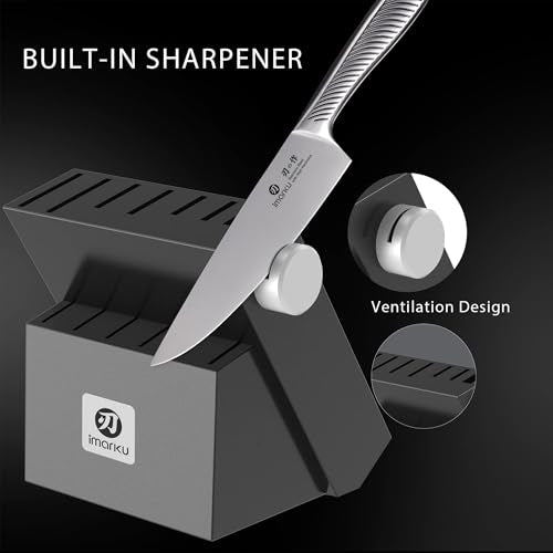 imarku 14 Pcs High-Carbon Stainless Steel Kitchen Knife Set Black - color: Black