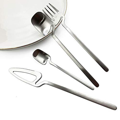 JASHII Honey Jam Spoon, Stainless Steel Mini Coffee Spoon, Teaspoon, 6-piece (Matte Silver) - color: Silver coffee spoon 6pcs, size: service 6