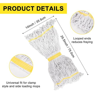 KeFanta 3 Pack Heavy Duty Commercial Mop Head Replacement,White - color: Yellow
