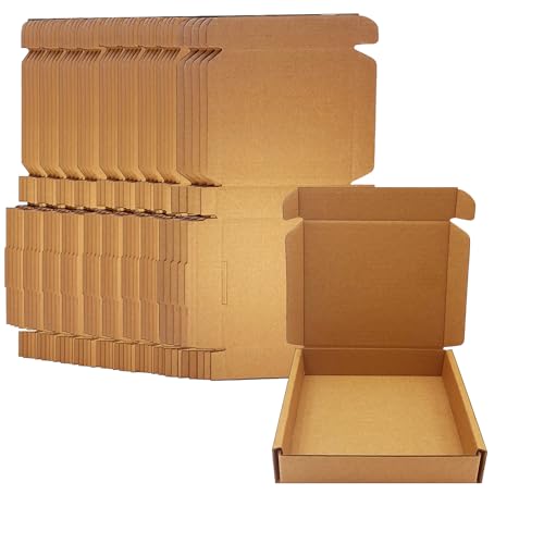 5x4x1 inch Small Shipping Boxes 50 Pack, Brown Corrugated Cardboard Mailers - size: 5x4x1 inch