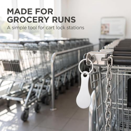 1Pc Stainless Steel Shopping Trolley Token, Metal Coin Holder Couple Key Chain DIY Shopping Cart Token, Wine Bottle Opener Bag Pendant(silver)
