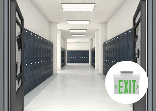 Lithonia Lighting Basics Edge-lit LED Exit Sign with Green Letters, Surface Mount Emergency Exit Only Sign, Ni-Cad Battery Backup (BE W G SM M6) - size: 1-Pack | Green Letters, style: Surface Mount