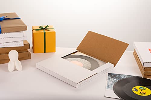 12" LP Album Mailers, 12.8x12.8x1 inch Vinyl Record Shipping Box - size: 20 Pack
