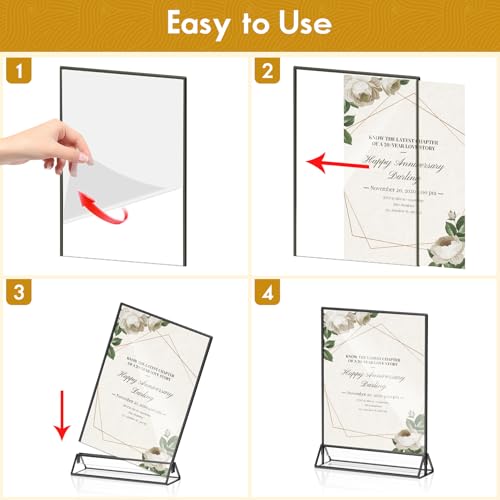 8.5x11 Picture Frame Black Acrylic Sign Holder for Wedding Table Numbers - color: 8.5X11-Black-3 Pack