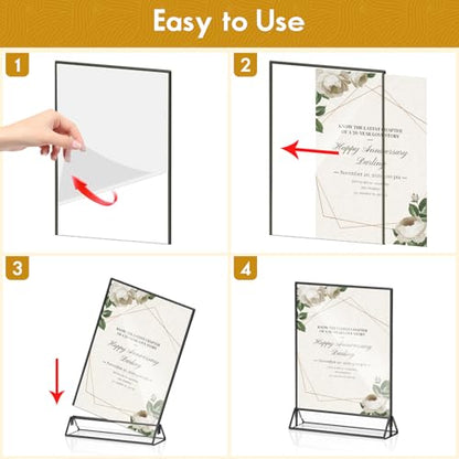 8.5x11 Picture Frame Black Acrylic Sign Holder for Wedding Table Numbers - color: 8.5X11-Black-3 Pack