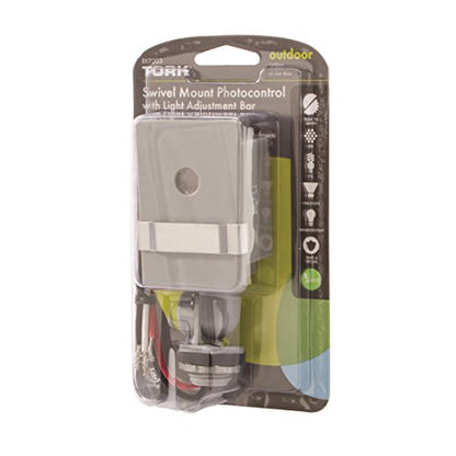 nsi Industries TORK RKP203 Outdoor 120-Volt Swivel Mount Photocontrol with Light Adjustment Bar - Controls Lighting Dusk to Dawn - Compatible with Incandescent/Compact Fluorescent/Halogen/LED