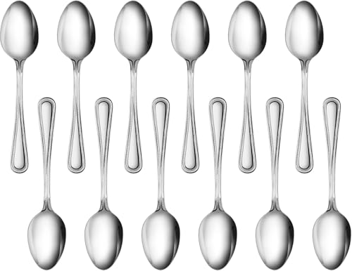 New Star Foodservice Bead Pattern 18/0 Stainless Steel Dinner/Dessert Spoon, 7.6-Inch, Set of 12, Commercial Grade - size: Dinner/Dessert Spoon (7.6-Inch)