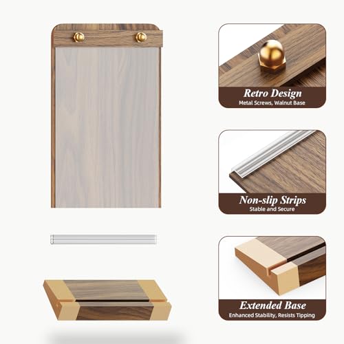 PPH-Sisy 4 Pack Acrylic Sign Holders 4x6 with Wood Base, Tabletop Display Sign Stand for Menu Flyer Poster, Clear Acrylic Paper Frame for Restaurant Coffee Shop Hotel Office Exhibition - size: 4x6-4 Pack