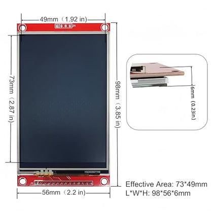 3.5" 480x320 SPI Serial Resistive LCD Touch Panels TFT Display Module ILI9488 with Touch Pen Compatible with Arduino STM32