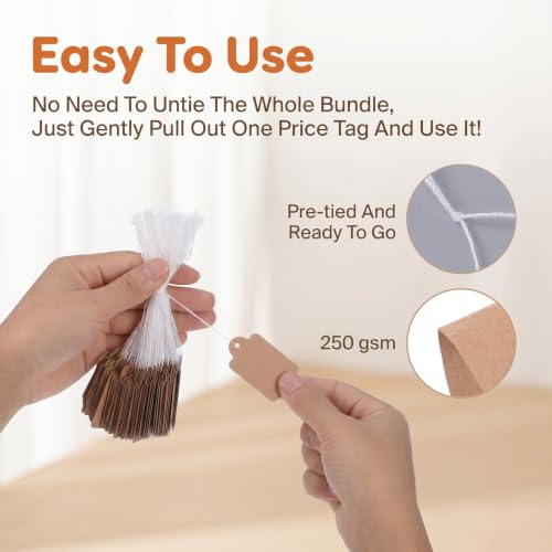300pcs Pricing Tags with Strings,Hang Tags with String Attached
