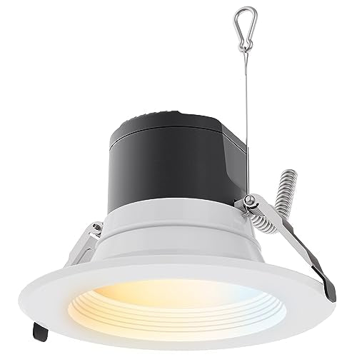 Sunlite 6" LED Commercial Recessed Round Downlight Fixture, Power Selectable 13W/19W/27W, 3000 Lmns, CCT Switch 27K/30K/35K/40K/50K, 90 CRI, Dimmable, Energy Star, Title-24 Compliant, ETL Listed - size: 6-Inch