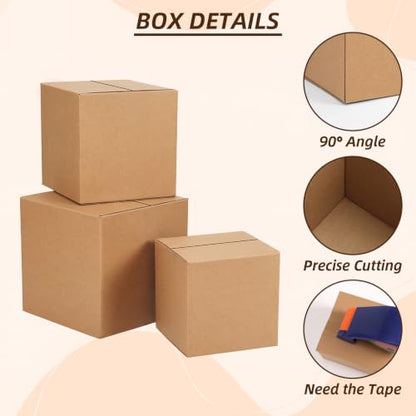 ZBEIVAN Shipping Boxes Mailers Assorted Sizes 8x8x8, 7x7x7, 6x6x6 inches Corrugated Cardboard Small Packing Kraft Moving Mailing Box, Pack of 30 - size: 8X8X8&7X7X7&6X6X6 inch
