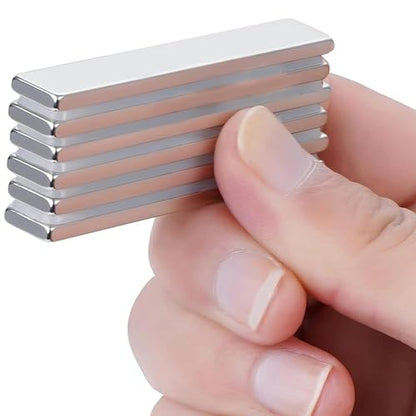 6 Pack Neodymium Magnets 60x10x3mm N30 Strong Rare Earth Magnets with Adhesive Backing, Heavy Duty Bar Magnets for Refrigerator, Crafts, and DIY Projects Silver 60x10x3mm - size: 60x10x3 mm