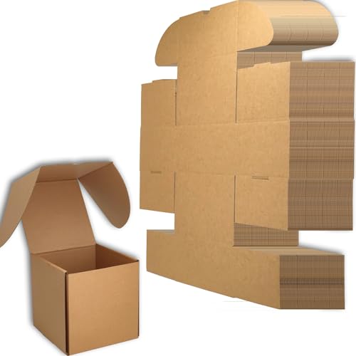 6x6x6 Shipping Boxes Set of 20, Brown Mailer Corrugated Cardboard Box - color: Brown, size: 6"x6"x6"/20-pack