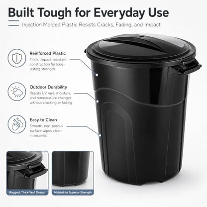 20 Gallon Outdoor Trash Can with Locking Lid, Plastic Garbage Bin - size: 20 Gallon