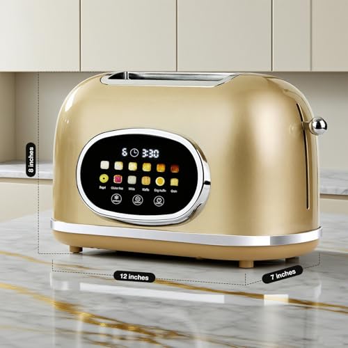 Roter Mond Toaster 2 Slice Touchscreen Stainless Steel, Gold - color: Gold