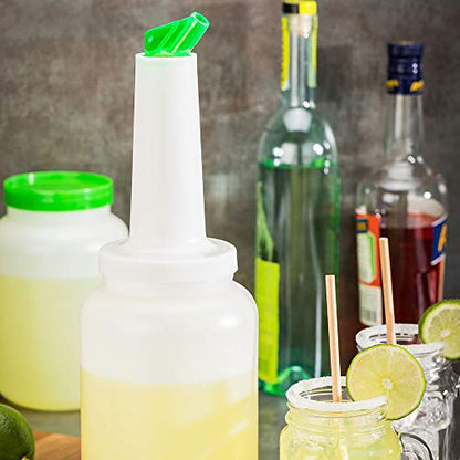 Restaurantware 2.5 qt Plastic Quick Pour Bottle, Green Spout, 1 Ct - color: Green, size: 80 Ounces