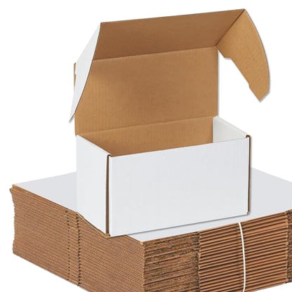 Box USA 10" Deluxe Shipping Boxes, 10 1/2"L x 5"W x 6"H, 50-Pack - White Box Mailers for Packaging, Storage, Gifts or Bulk Business Orders - size: 10 1/2 x 5 x 6" 50-Pack