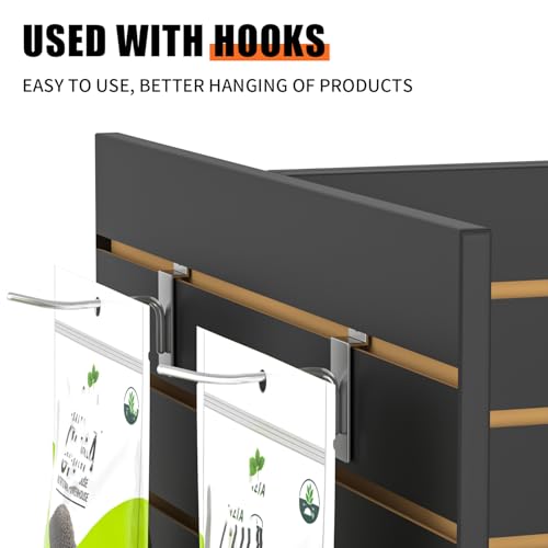 49.5”W x 24”D x 54”H - Retail Slat wall Gondola Display with 3” Slatwall Units，Black Versatile H-Unit Slatwall Display Stand - color: Black