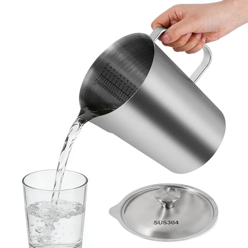 Stainless Steel Measuring Cup with Lid 2L 70 OZ