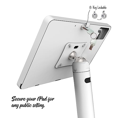 Tablet Kiosk Floor Stand, All Metal Rotate Lockable - Compatible with 10.9" iPad 10th, Pro 11" 1 2 3 4, Air 4 5, Air 11"(M2/M3/M4), iPad 11"(A16) - BSF301WA