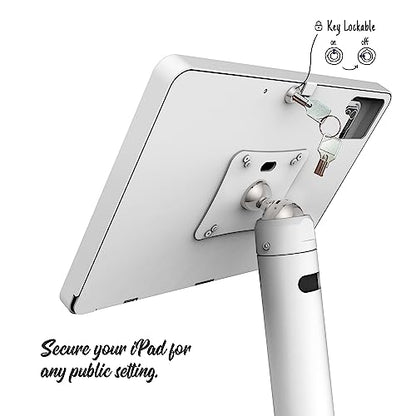 Tablet Kiosk Floor Stand, All Metal Rotate Lockable - Compatible with 10.9" iPad 10th, Pro 11" 1 2 3 4, Air 4 5, Air 11"(M2/M3/M4), iPad 11"(A16) - BSF301WA