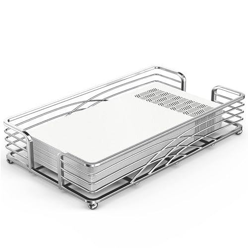 Guest Towel Holder Tray for Bathroom Countertop, Silver Metal - color: B - Silver Napkin Holder for Bathroom, size: Guest Towel Holder