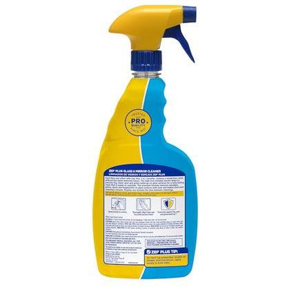 Zep Plus Glass & Mirror Cleaner - 32 Oz. (Case of 12) - R53812 - Keep Your Mirror and Glass Surfaces Clear + Streak-free While Also Preventing Mirror Fog