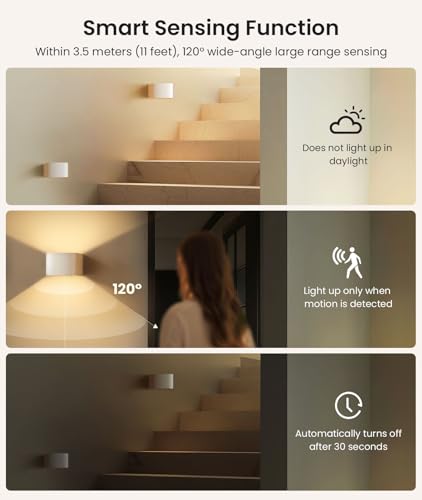 FULEN Motion Sensor Wall Light with Remote Control 3 Colors Wireless Wall Sconces LED Indoor Up and Down Wall Lamp 5000mAh Rechargeable Battery Powered Wall Lamps Brightness Adjustable, White 2 Pack - color: White - 2 Pack