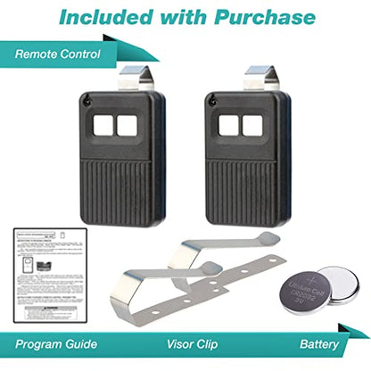 2X Garage Door Remotes for Linear Delta 3 DT-2A DNT00017A 310MHz - style: 2-Btn X2