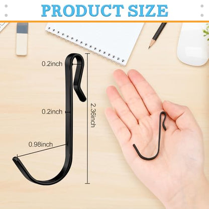 Lyrow 40 Pcs Stainless Steel J Hook, Wire Shelving, Hanging Hooks, Black - color: Black