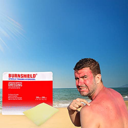 Burnshield Sterile Emergency Burn Dressing 8"x8" (20cm x 20cm) Cools The Burn