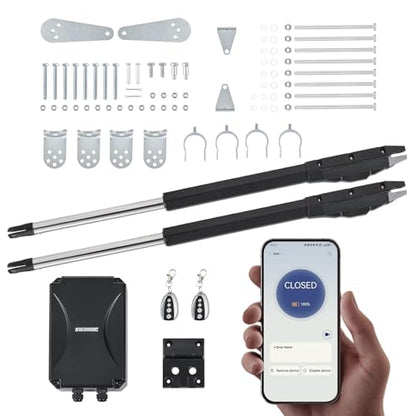 CO-Z Smart Dual Swing Gate Opener for Doors up to 880lb x2, App Compatible - style: Dual 880lb*2 with APP
