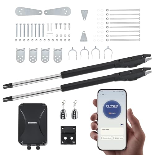 CO-Z Smart Dual Swing Gate Opener for Doors up to 880lb x2, App Compatible - style: Dual 880lb*2 with APP