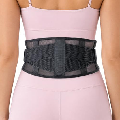 Ultra Breathable & Thin Back Brace for Lower Back Pain, Wear Under Clothes - size: S/M(Waist: 33.5"-42")