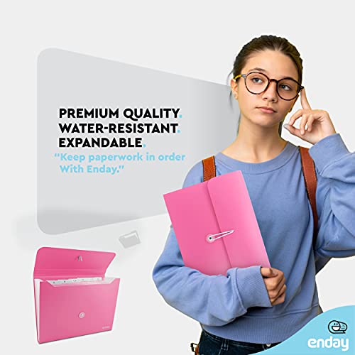 Accordion File Organizer, 7 Pocket Expanding File & Cover Folder with Labels, Plastic Portable Desktop Supplies Letter A4 Paper in Purple, Pink, Red, Multicolor, (3 Pack) – by Enday - color: 3-multicolor, size: 7 POCKET