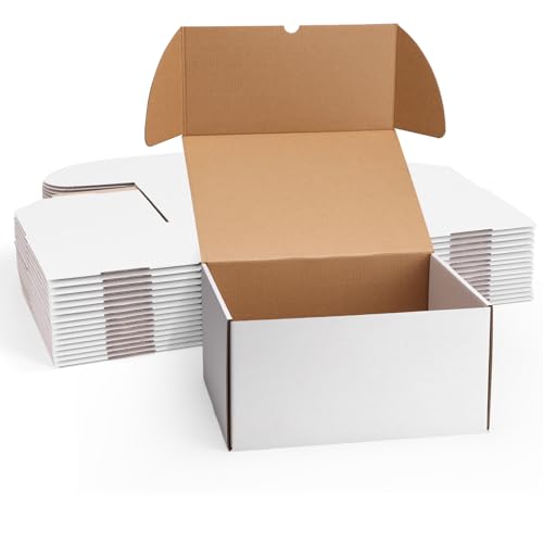 ZBEIVAN 12x10x6 White Shipping Boxes Set of 15, Corrugated Cardboard Mailer Boxes for Packaging Small Business Mailing Gifts - color: 15 Pack White, size: 12x10x6