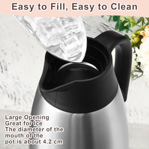 Norme 2 Pcs Thermal Coffee Carafe Creamer, Silver, 51 oz - color: Silver, size: 51 oz