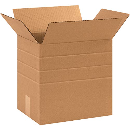 Aviditi Corrugated Cardboard Multi-Depth Shipping and Mailing Boxes, 12 1/4" L x 9 1/4" W x 12" H, Brown/Kraft, Easy-to-Assemble, Great for Small Businesses (Pack of 25)