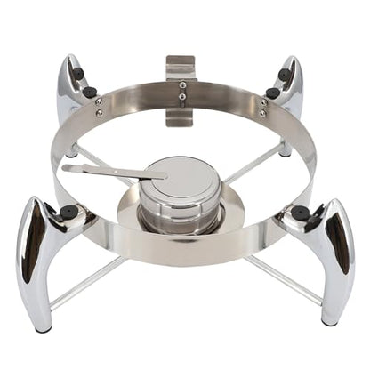 MegaChef 6.3 Quart Round Stainless Steel Professional Chafing Dish/Food Warmer/Buffet Server Serving Trays w/Window & Hinged Lid for Entertaining, Catering, Large Gatherings (6.3 Qt. w/Window) - size: 6.3 Qt. w/ Window