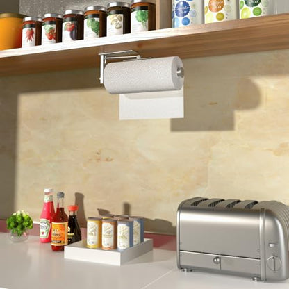 Under Cabinet Paper Towel Holder, One-Hand Tear Kitchen Paper Towel Holder - color: Sliver