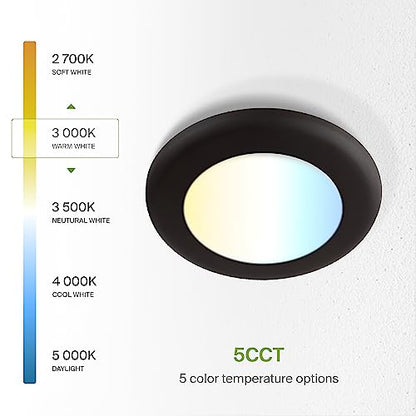ASD 12 Pack Bronze LED Disk Lights 4 Inch, 5CCT Flush Mount Ceiling Light - color: Bronze, size: 12 Pack