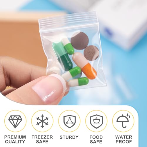 360Pcs 1.5x1.5in Small Plastic Zip Bags, Clear, 2 Mil - size: 1.5x1.5 Inch (Pack of 360)