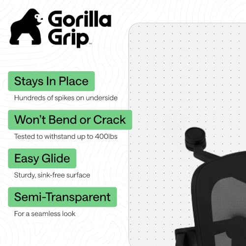 GORILLA GRIP Office Chair Mat for Carpet Floors, Heavy Duty 36x48 Clear - size: 36"x48", style: Carpet Floor