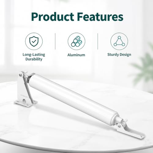 Screen Door Closer, 1Set Pneumatic Storm Door Closer, White