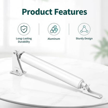 Screen Door Closer, 1Set Pneumatic Storm Door Closer, White