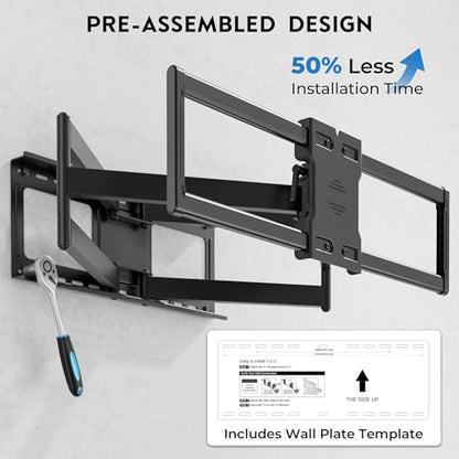 Heavy Duty TV Wall Mount with Extra Long Extendable Arm for 60–110 Inch TVs - size: for 60–110 Inch