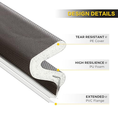 Ravinte Weather Stripping Door Seal, Q-Shaped Kerf Foam Strip, 19.8FT, Brown - color: Brown, size: 19.8 feet