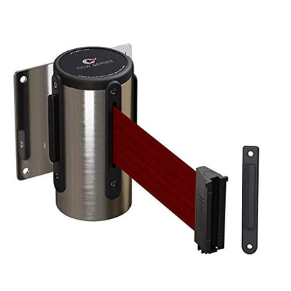 Crowd Control Warehouse 11 Ft Retractable Belt Barrier - color: Maroon
