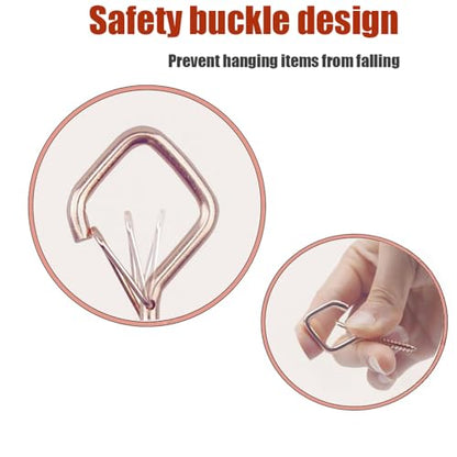 12 Pcs 2.36IN Ceiling Hooks with Safety Buckle for Plants - color: Rose Gold, size: 12Pcs